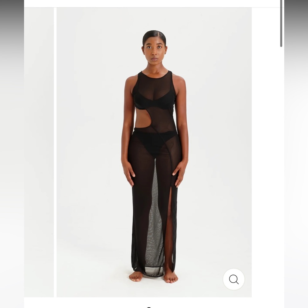 Riot swim Alaia Maxi Mesh Dress-Black